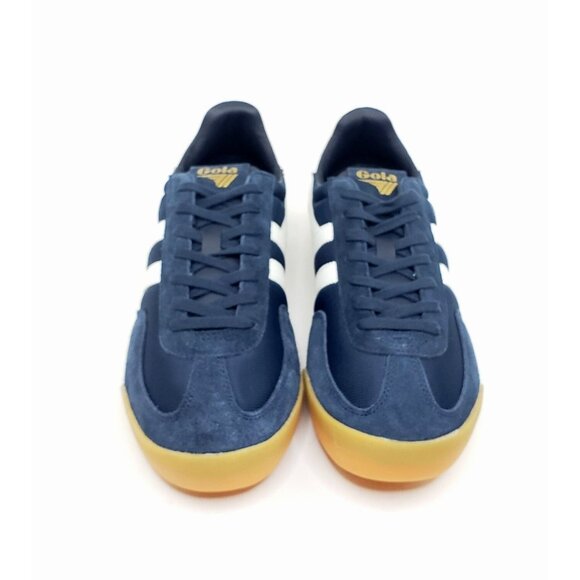Gola Harrier Classic Sneaker Navy Blue Suede White Gum Sole Mens US 10 - Picture 3 of 10